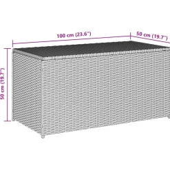vidaXL Tuinbox 100x50x50 cm poly rattan bruin