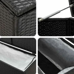 vidaXL Tuinbox 100x50x50 cm poly rattan zwart