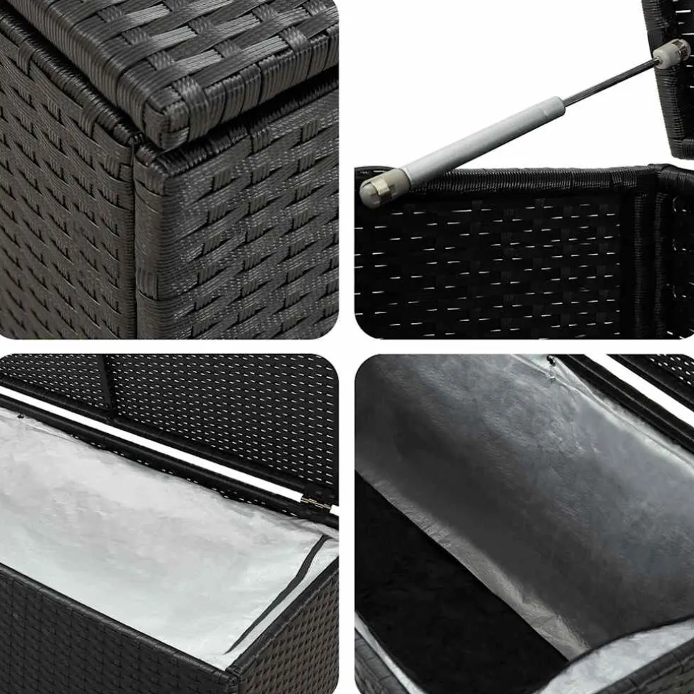 vidaXL Tuinbox 100x50x50 cm poly rattan zwart