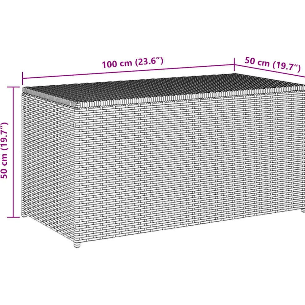 vidaXL Tuinbox 100x50x50 cm poly rattan zwart