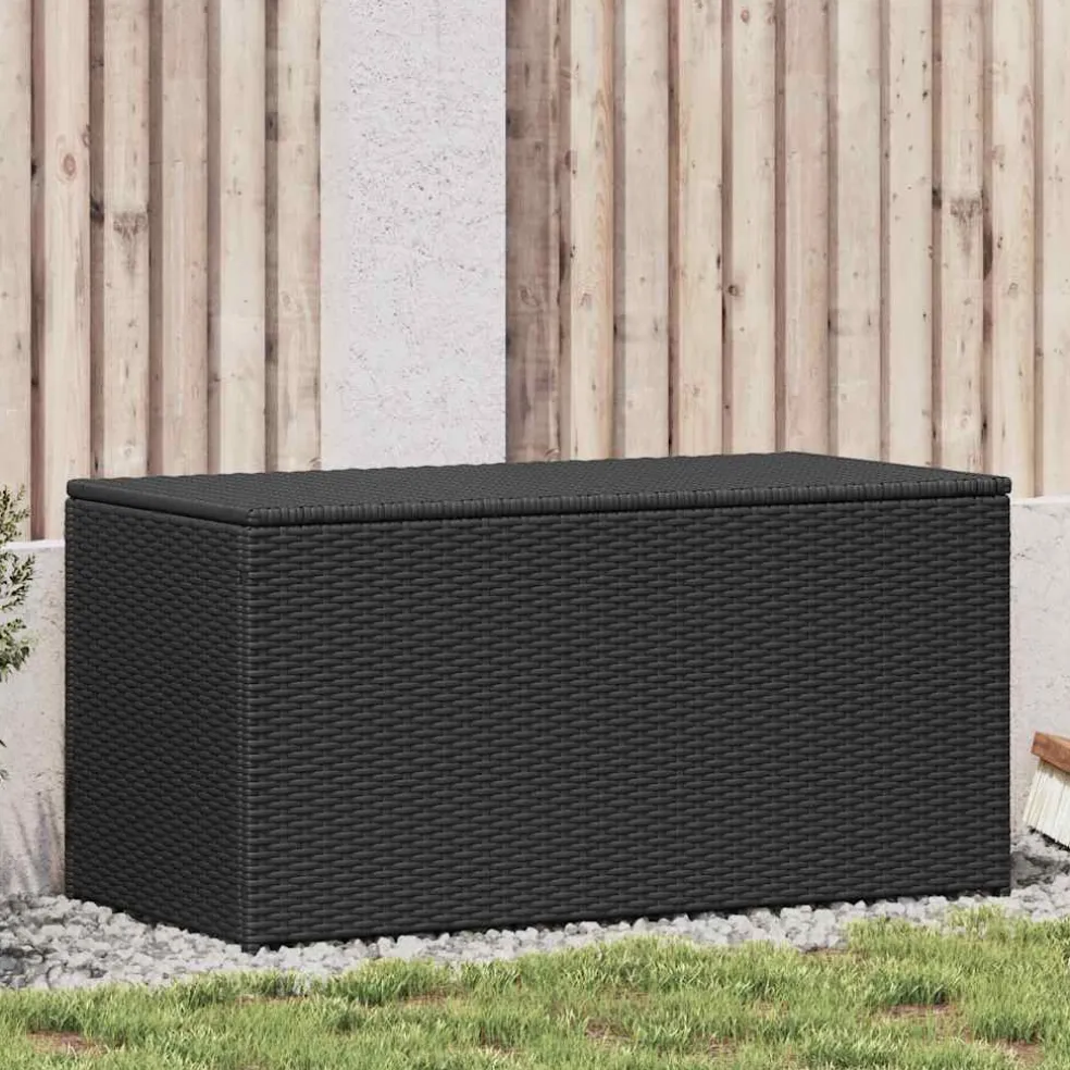 vidaXL Tuinbox 100x50x50 cm poly rattan zwart