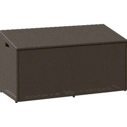 vidaXL Tuinbox 110x50x58 cm poly rattan lichtgrijs