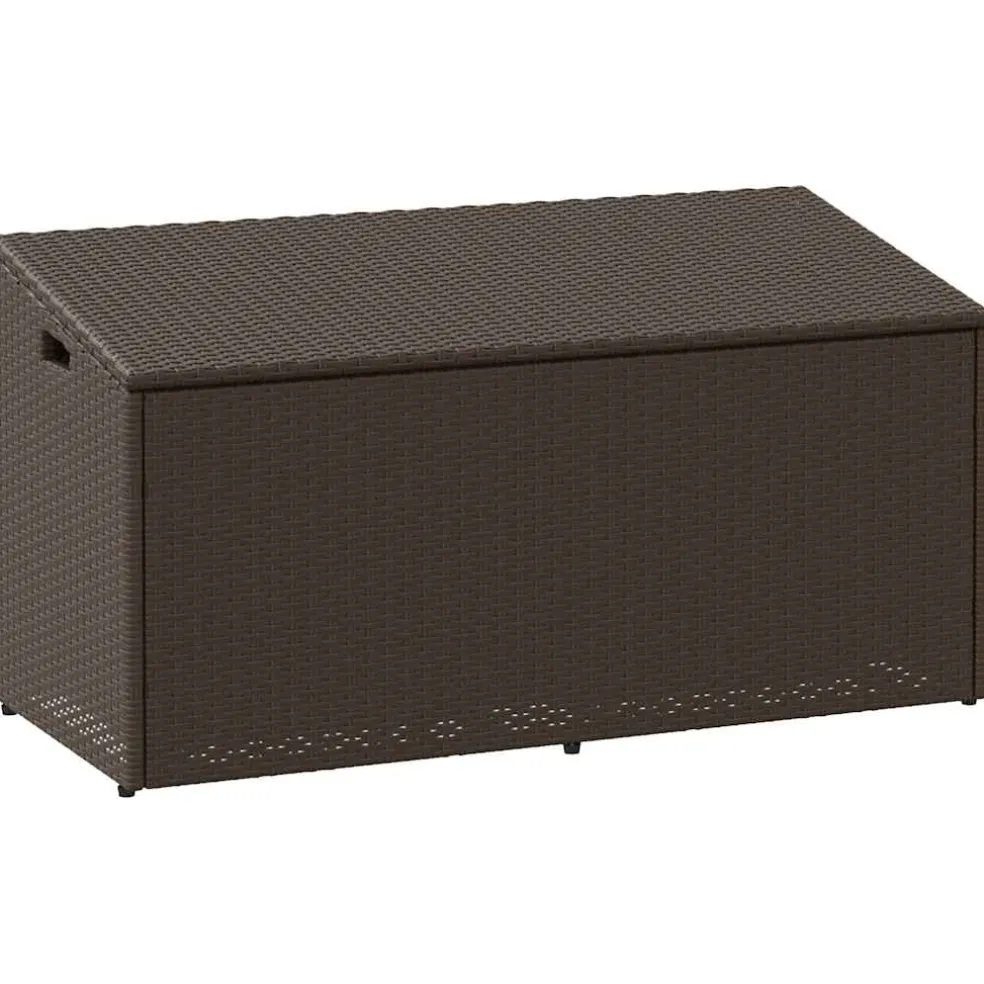vidaXL Tuinbox 110x50x58 cm poly rattan lichtgrijs
