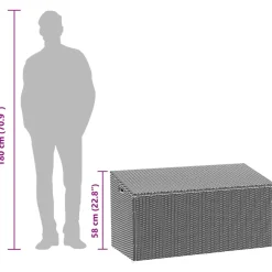 vidaXL Tuinbox 110x50x58 cm poly rattan lichtgrijs