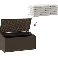 vidaXL Tuinbox 110x50x58 cm poly rattan lichtgrijs