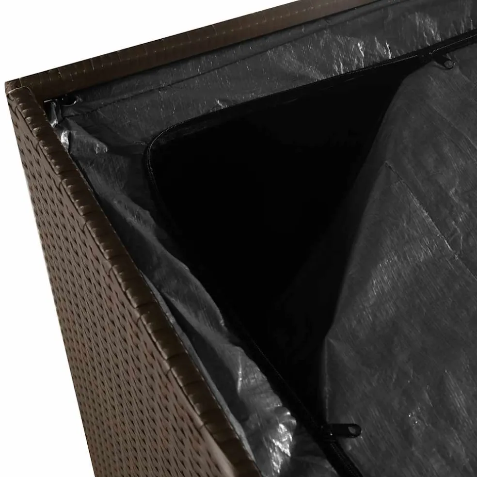 vidaXL Tuinbox 110x50x58 cm poly rattan lichtgrijs