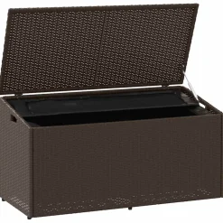 vidaXL Tuinbox 110x50x58 cm poly rattan lichtgrijs
