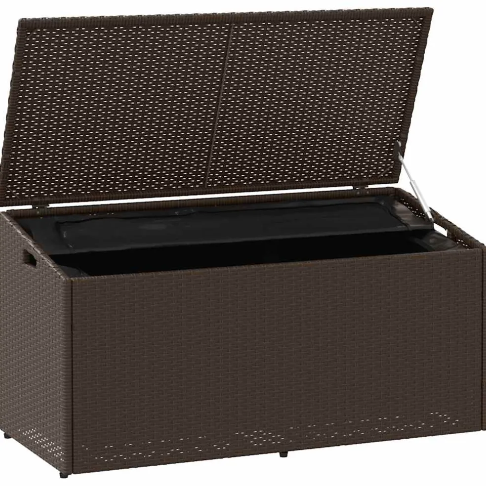 vidaXL Tuinbox 110x50x58 cm poly rattan lichtgrijs