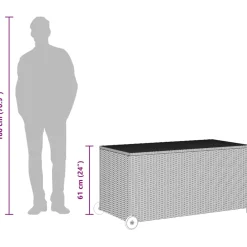 vidaXL Tuinbox 120x65x61 cm poly rattan zwart