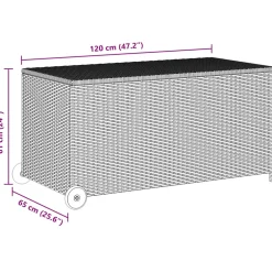 vidaXL Tuinbox 120x65x61 cm poly rattan zwart