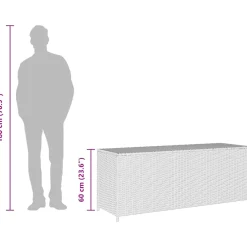 vidaXL Tuinbox 150x50x60 cm poly rattan grijs