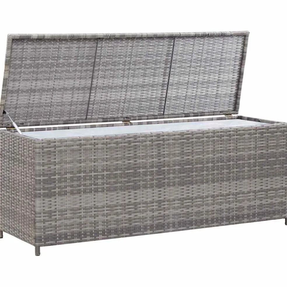 vidaXL Tuinbox 150x50x60 cm poly rattan grijs
