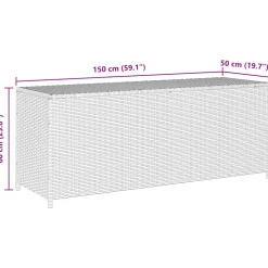 vidaXL Tuinbox 150x50x60 cm poly rattan grijs