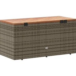 vidaXL Tuinbox 110x50x54 cm poly rattan en acaciahout grijs