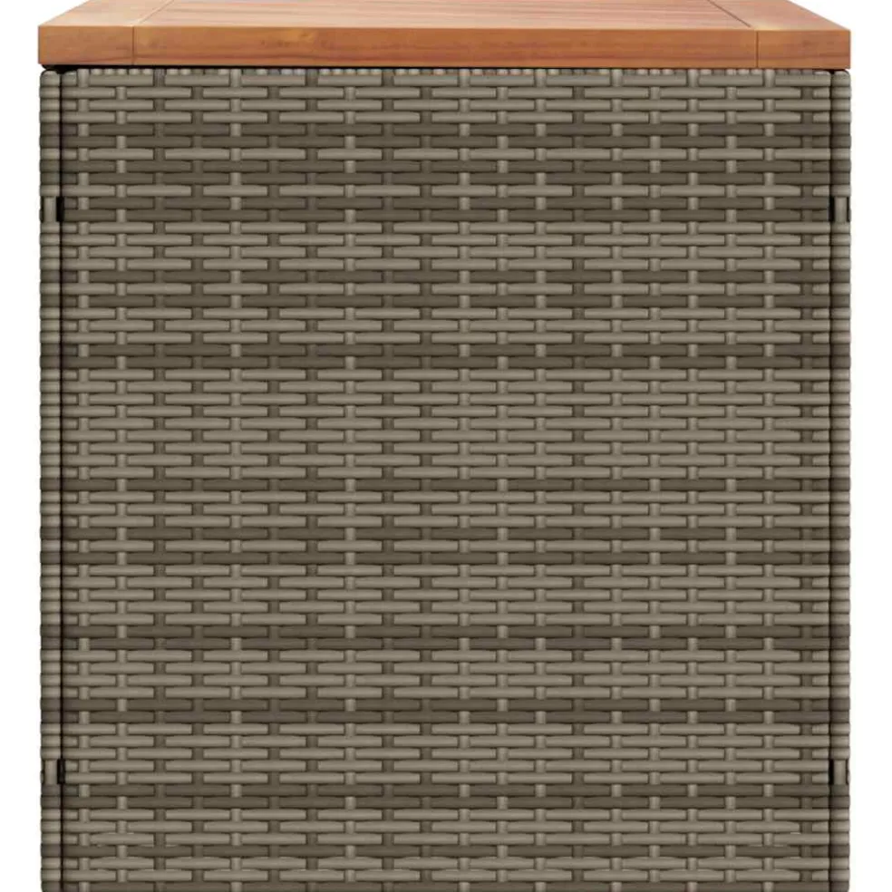vidaXL Tuinbox 110x50x54 cm poly rattan en acaciahout grijs