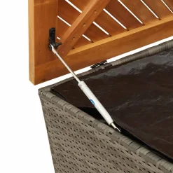 vidaXL Tuinbox 110x50x54 cm poly rattan en acaciahout grijs