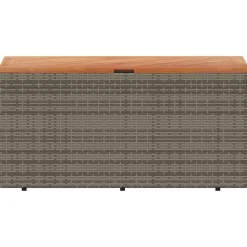 vidaXL Tuinbox 110x50x54 cm poly rattan en acaciahout grijs