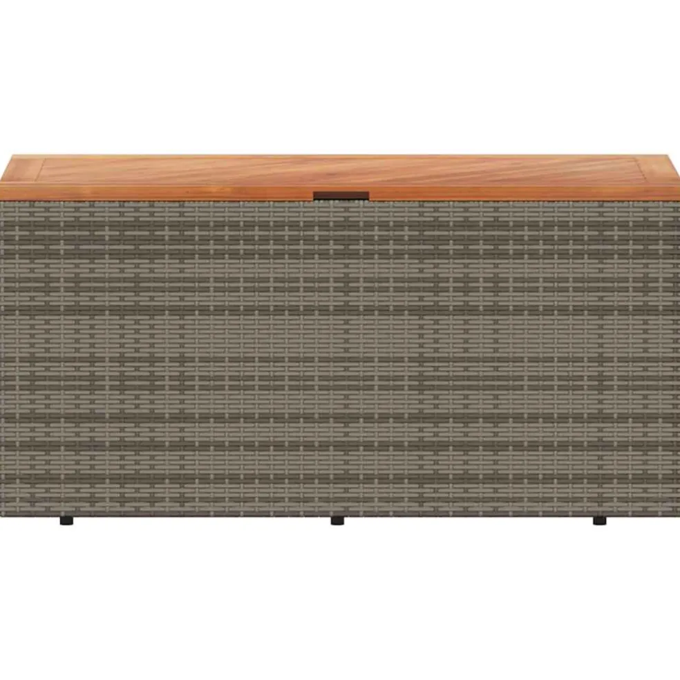 vidaXL Tuinbox 110x50x54 cm poly rattan en acaciahout grijs