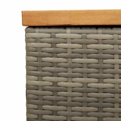 vidaXL Tuinbox 110x50x54 cm poly rattan en acaciahout grijs