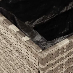 vidaXL Tuinbox 110x50x54 cm poly rattan en acaciahout grijs