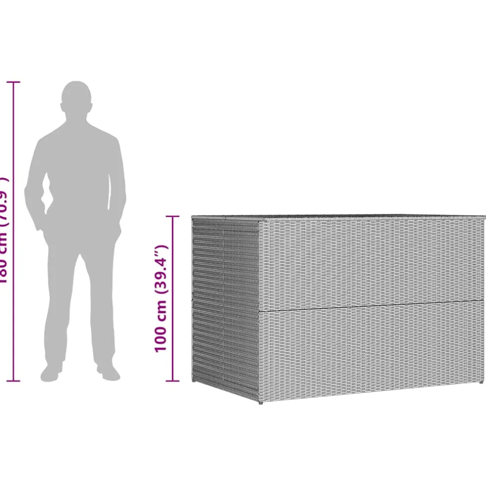 vidaXL Tuinbox 150x100x100 cm poly rattan zwart