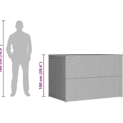vidaXL Tuinbox 150x100x100 cm poly rattan grijs