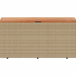 vidaXL Tuinbox 110x50x54 cm poly rattan en acaciahout beige
