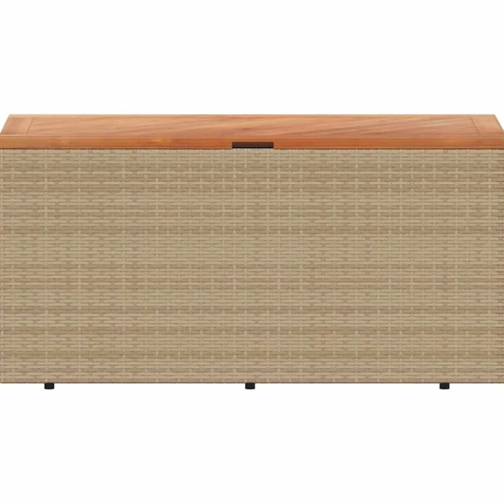 vidaXL Tuinbox 110x50x54 cm poly rattan en acaciahout beige