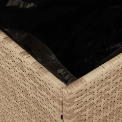 vidaXL Tuinbox 110x50x54 cm poly rattan en acaciahout beige