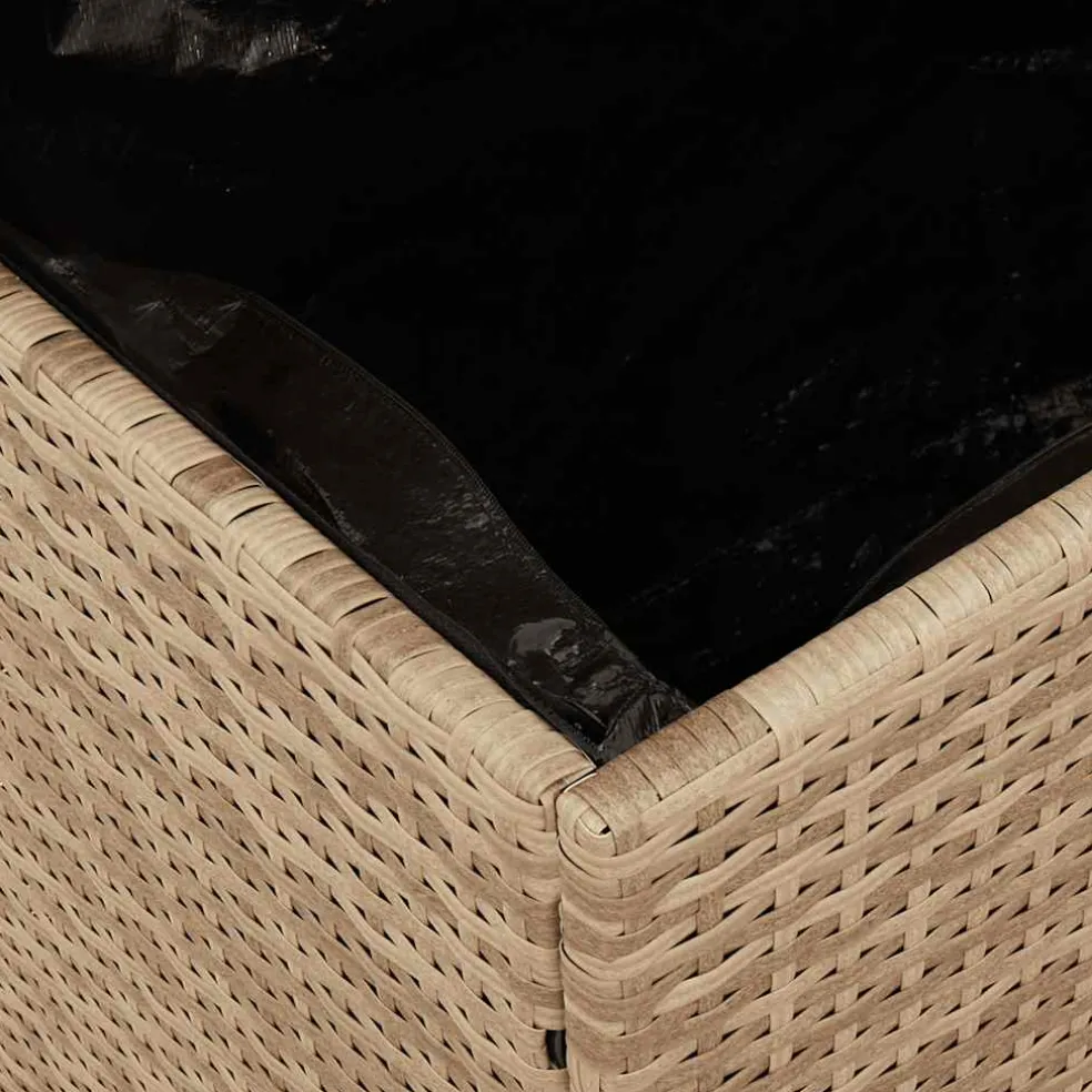 vidaXL Tuinbox 110x50x54 cm poly rattan en acaciahout beige