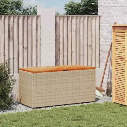 vidaXL Tuinbox 110x50x54 cm poly rattan en acaciahout beige