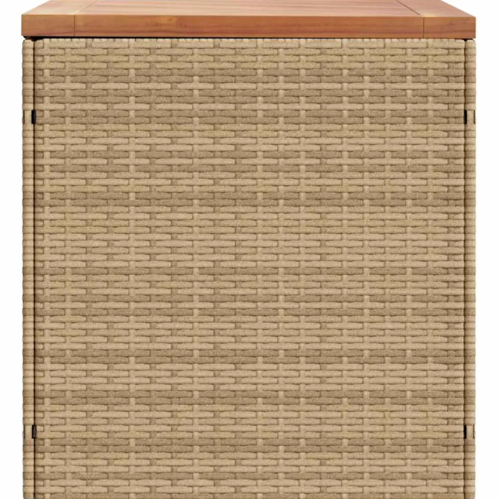 vidaXL Tuinbox 110x50x54 cm poly rattan en acaciahout beige