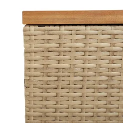 vidaXL Tuinbox 110x50x54 cm poly rattan en acaciahout beige