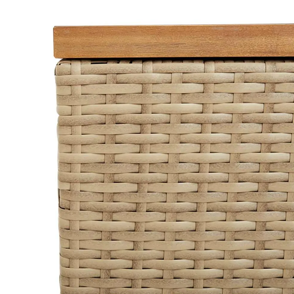 vidaXL Tuinbox 110x50x54 cm poly rattan en acaciahout beige