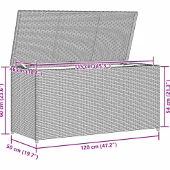 vidaXL Tuinbox 120x50x60 cm poly rattan bruin