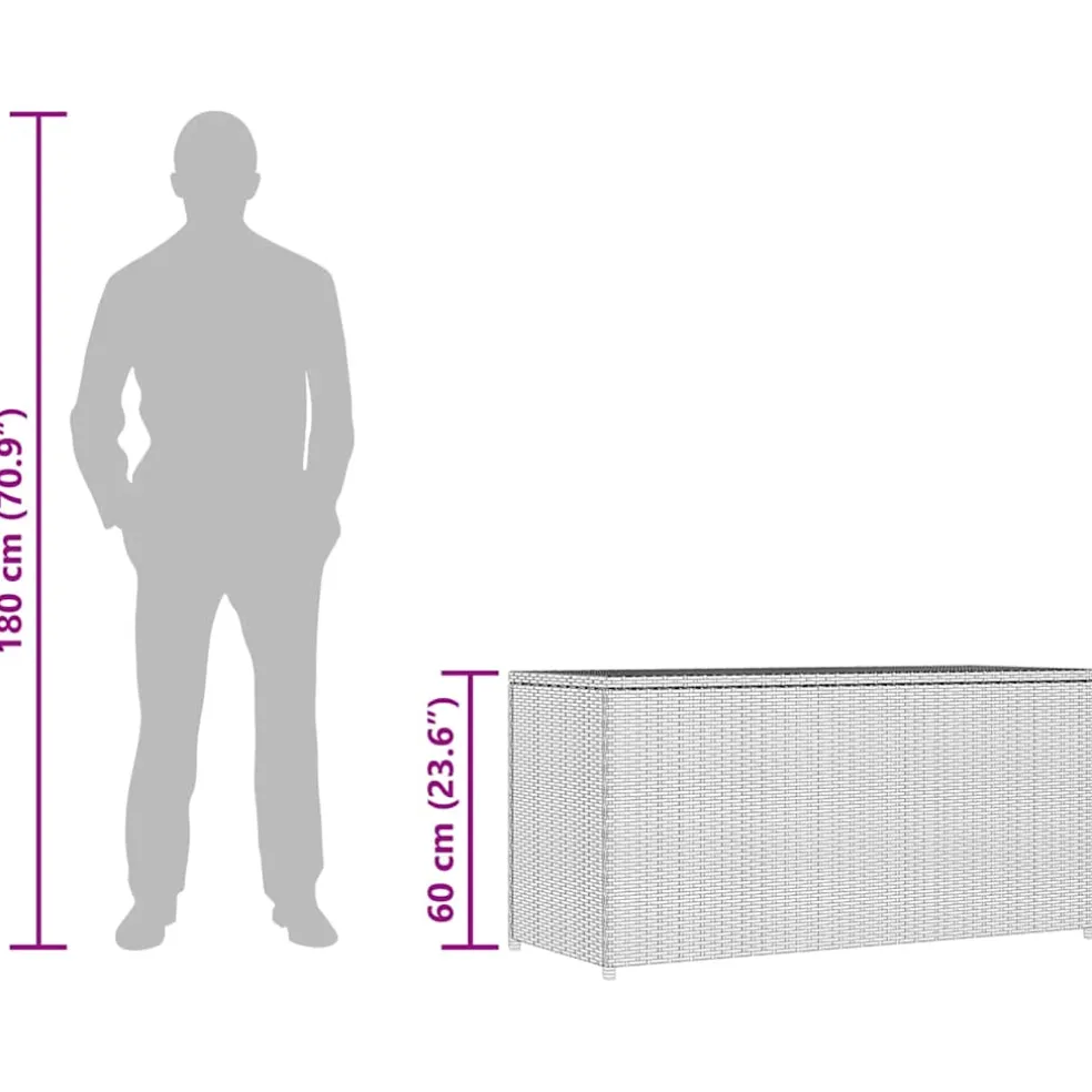 vidaXL Tuinbox 120x50x60 cm poly rattan bruin