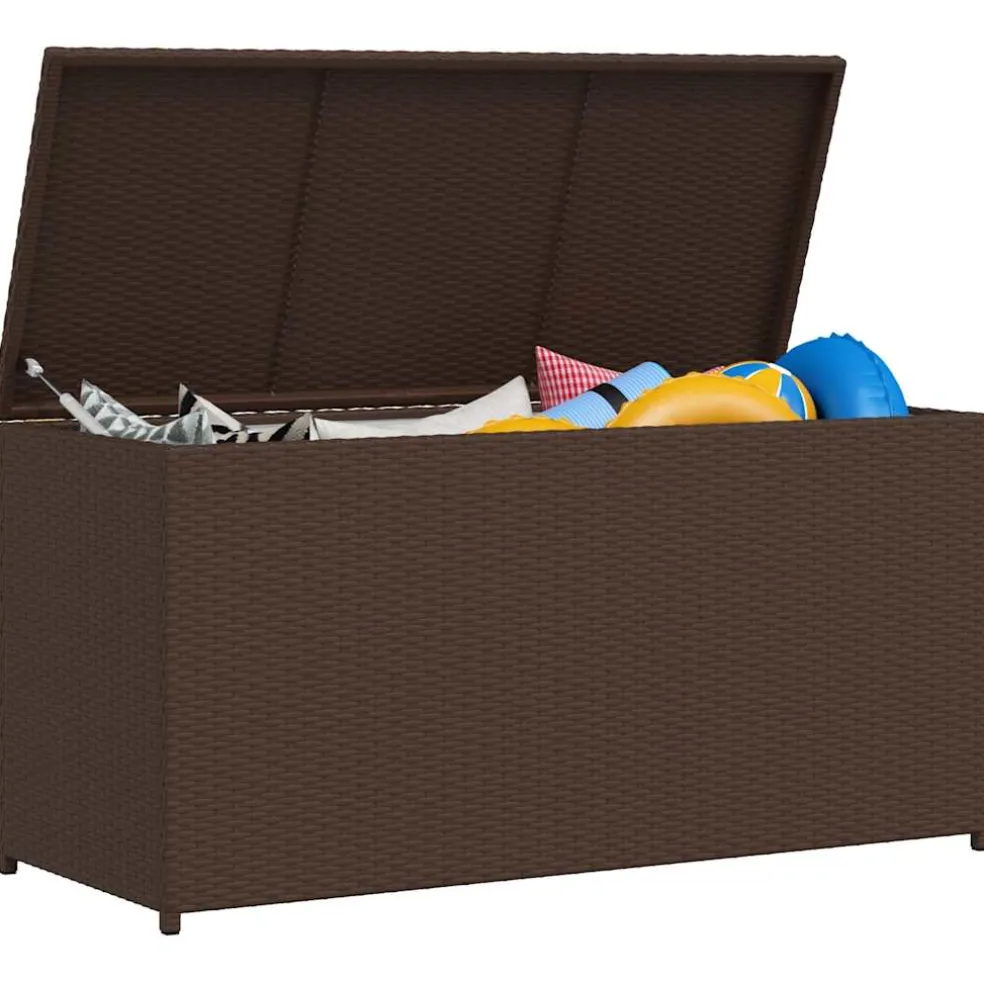 vidaXL Tuinbox 120x50x60 cm poly rattan bruin