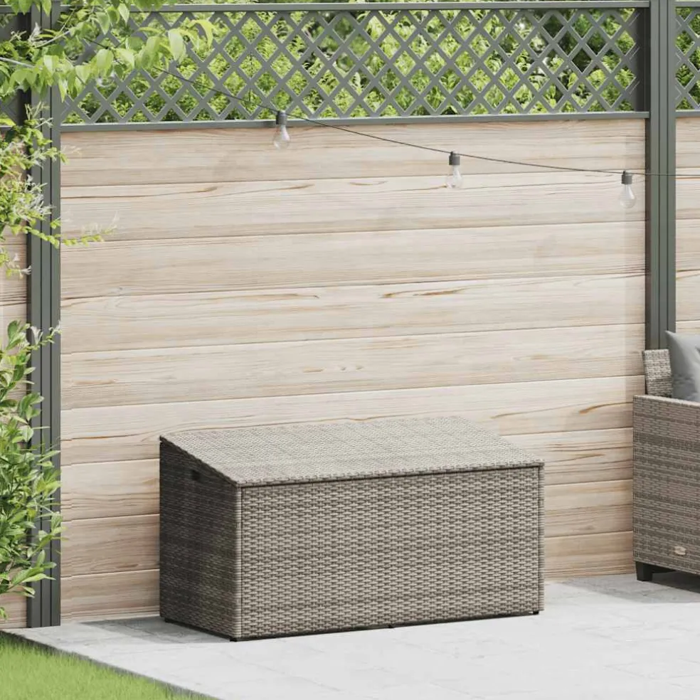 vidaXL Tuinbox 110x50x58 cm poly rattan grijs