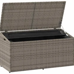 vidaXL Tuinbox 110x50x58 cm poly rattan grijs