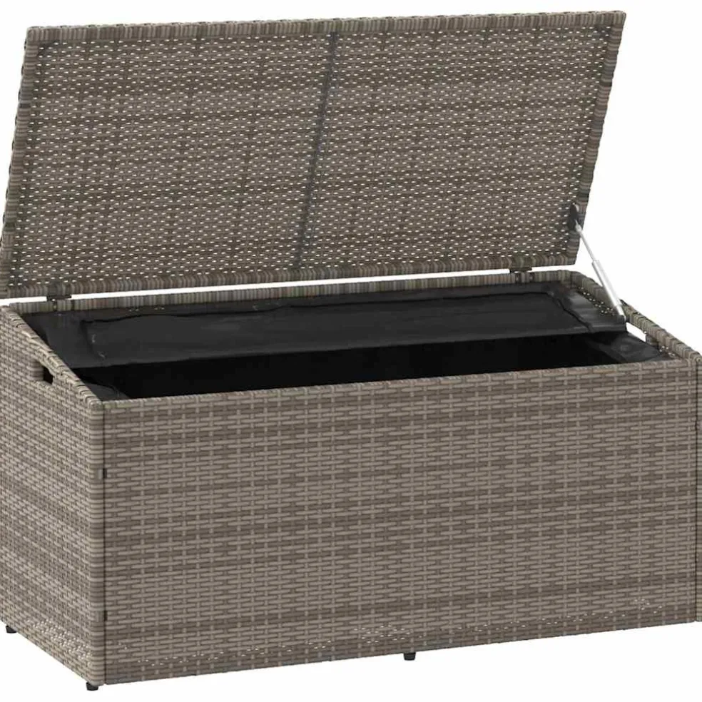 vidaXL Tuinbox 110x50x58 cm poly rattan grijs