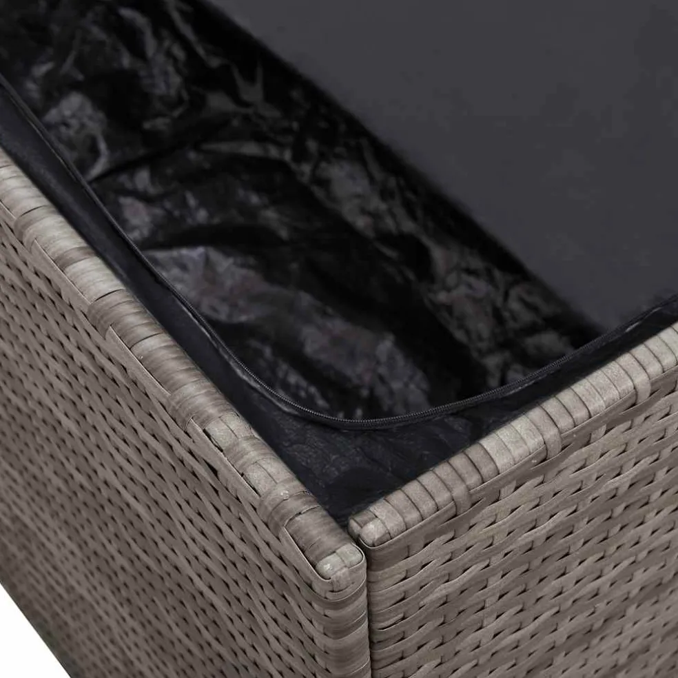 vidaXL Tuinbox 110x50x58 cm poly rattan grijs