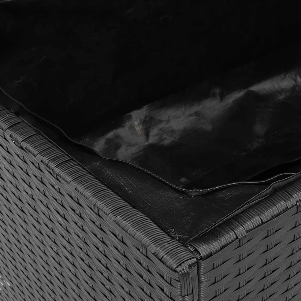 vidaXL Tuinbox 110x50x54 cm poly rattan en acaciahout zwart