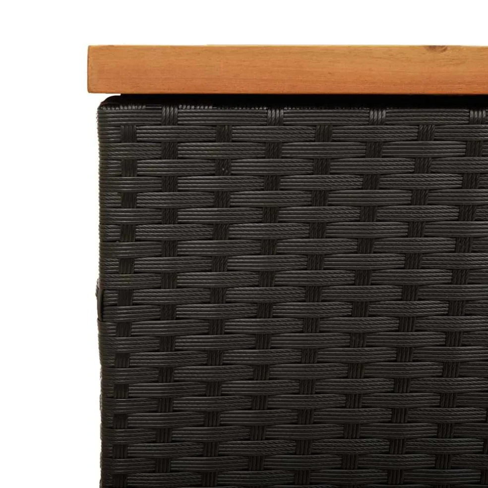 vidaXL Tuinbox 110x50x54 cm poly rattan en acaciahout zwart