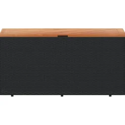 vidaXL Tuinbox 110x50x54 cm poly rattan en acaciahout zwart