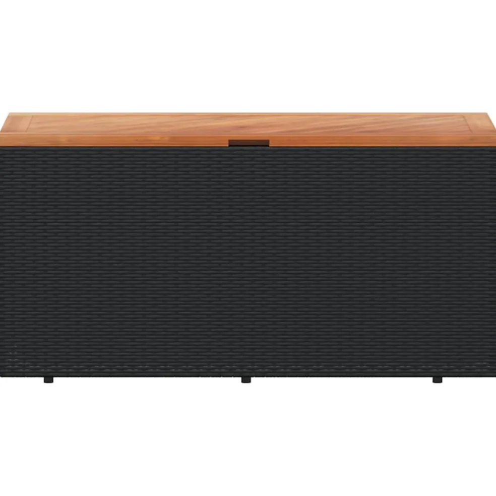 vidaXL Tuinbox 110x50x54 cm poly rattan en acaciahout zwart