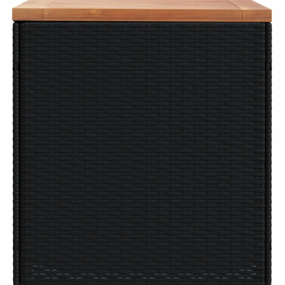 vidaXL Tuinbox 110x50x54 cm poly rattan en acaciahout zwart