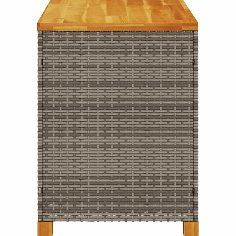 vidaXL Tuinbox 110x55x63 cm poly rattan en acaciahout grijs