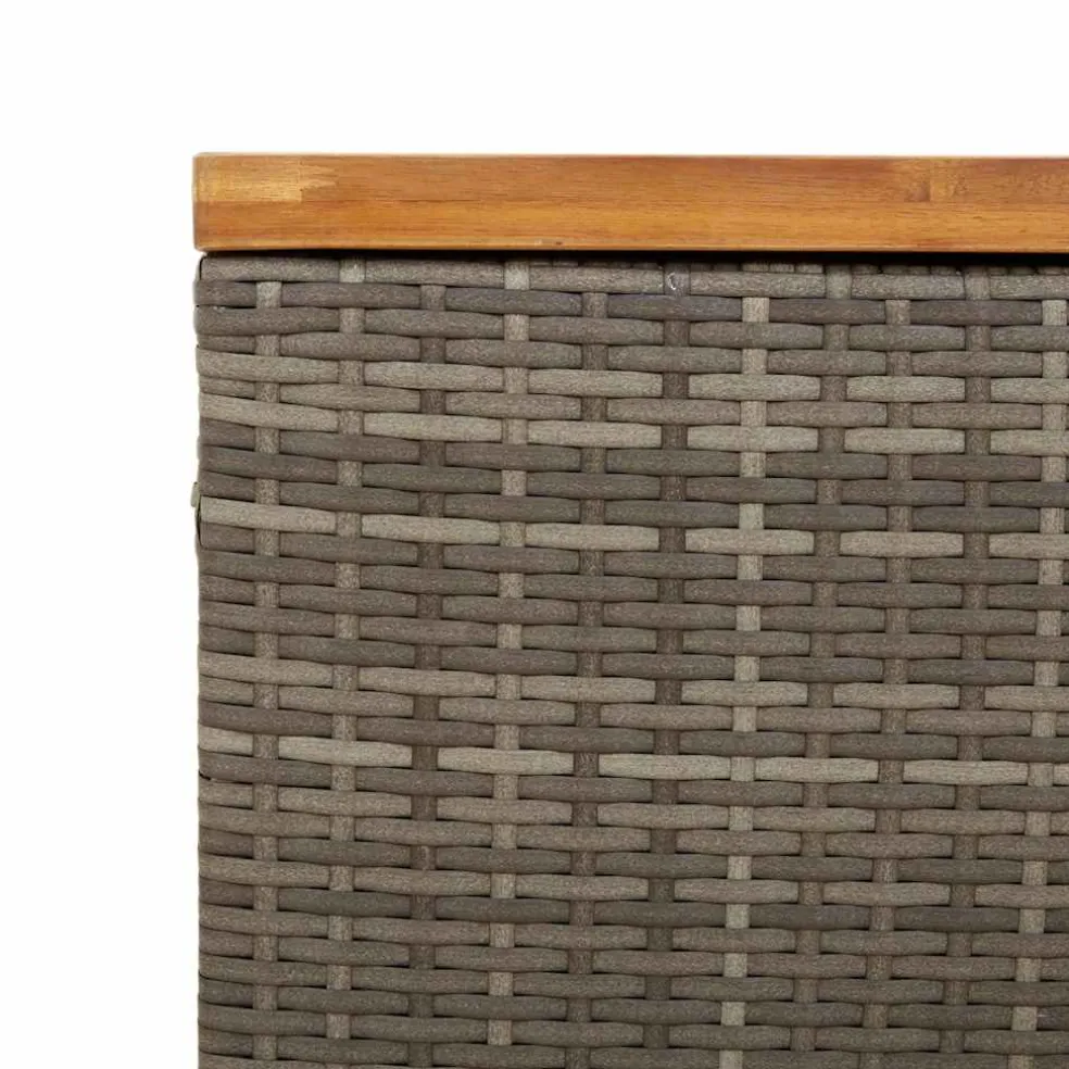 vidaXL Tuinbox 110x55x63 cm poly rattan en acaciahout grijs
