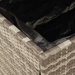vidaXL Tuinbox 110x55x63 cm poly rattan en acaciahout grijs
