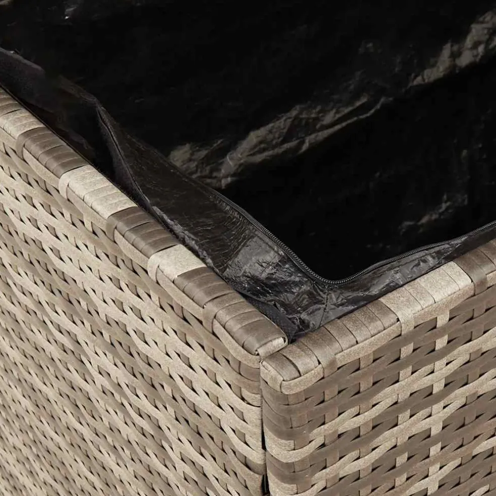 vidaXL Tuinbox 110x55x63 cm poly rattan en acaciahout grijs